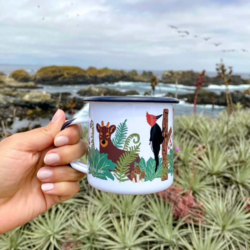 Tazón enlozado bosques